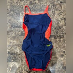 Speedo Dynamic Navy and Orange Swimsuit